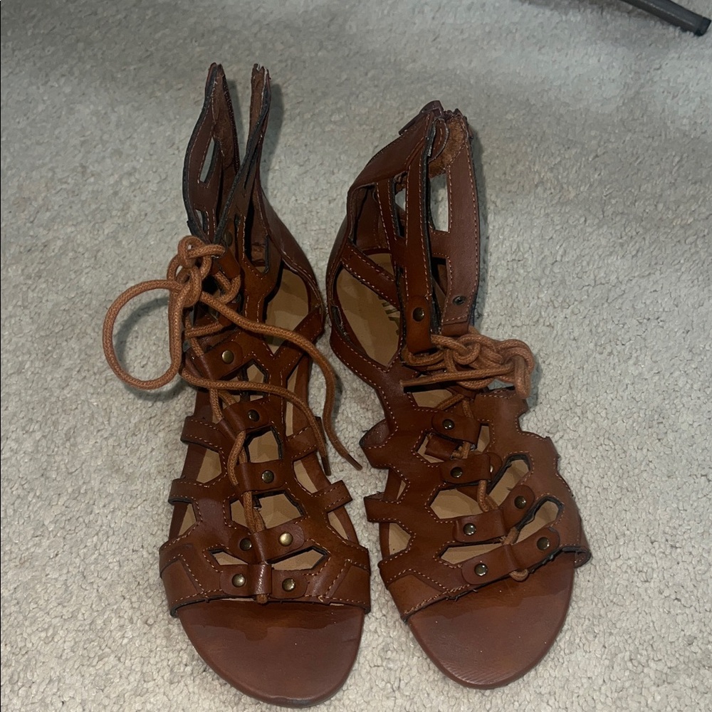 MIA Tan Gladiator Sandals
